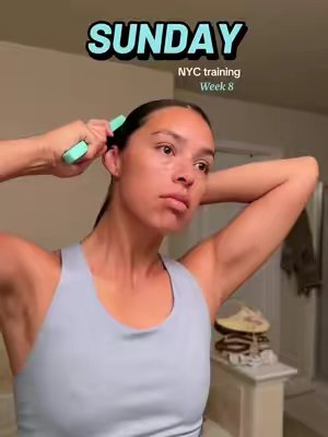TikTok post by @marissa_gendron for Biofreeze. Caption reads: [...] New York City Marathon @Brooks Running....