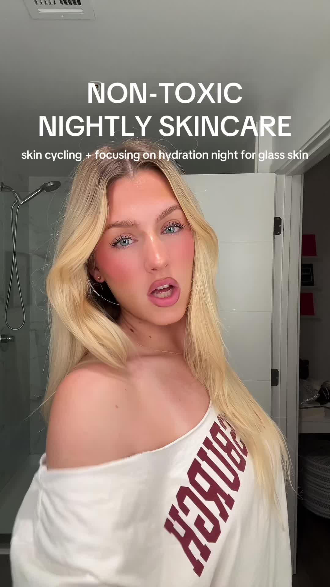 TikTok post by @hannahbaumgardner for Acwell. Caption reads: [...] #acneproneskin #nightroutine @ROUND LAB....