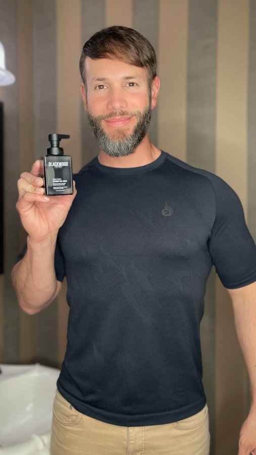 Instagram post by @wittigworks for Blackwood For Men. Caption reads: [...] fitness, I am glad to have found....