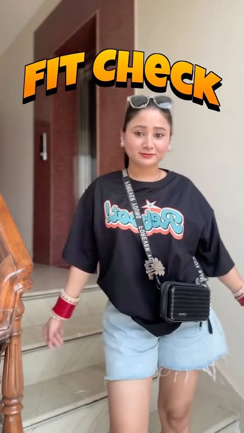 Instagram post by @pooja_khattri_ for NEWME. Caption reads: Fit check T-shirt 👕 @newme.asia Shoes 👟 @puma....