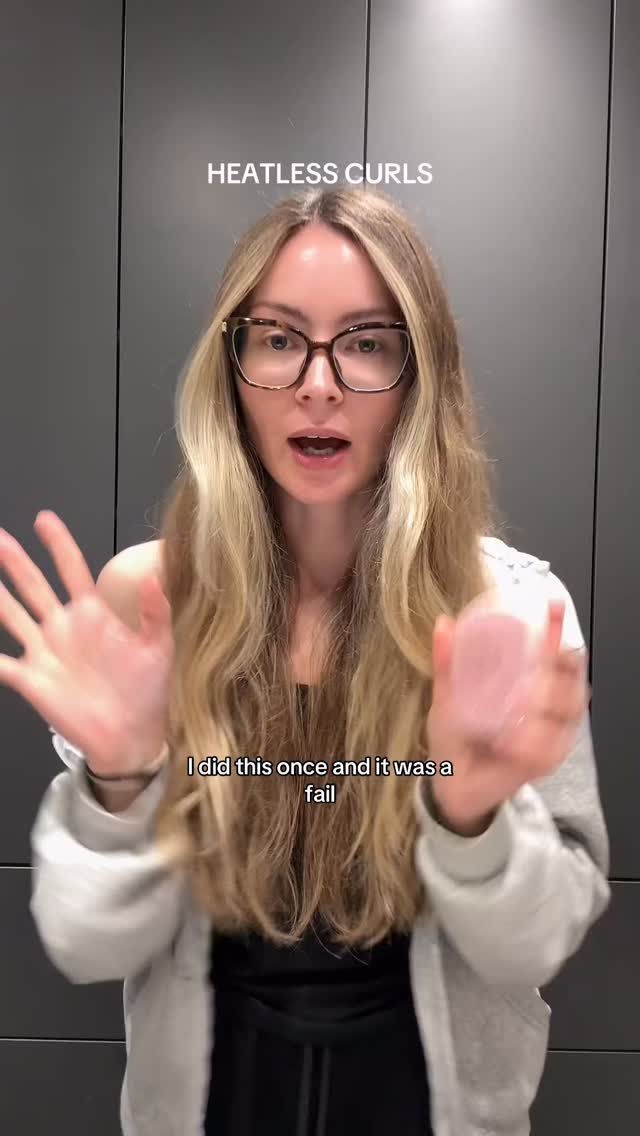 Instagram post by @rodica_theforeignsun for OGX Beauty. Caption reads: That’s it, I quit #heatlesscurls is a myth 🥲....