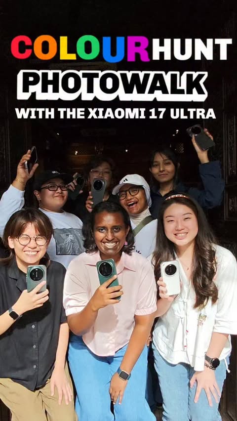 Instagram post by @azyn_ for Xiaomi. Caption reads: Colour Hunt Photowalk with the #Xiaomi17Ultra A....