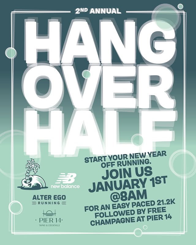 Instagram post by @lauderdalerunclub for Alter Ego Running. Caption reads: The first day of the new year is almost here, and....