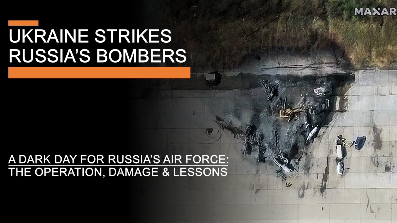 YouTube post by @PerunAU for The Guardian. Caption reads: Ukraine Strikes Russia's Bombers - The Operation,....
