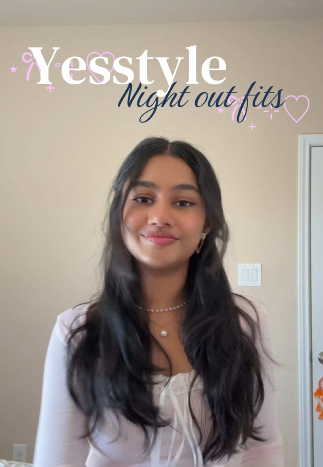 TikTok post by @introvertspammm for YesStyle. Caption reads: Use code NEHA2306 4 the cutest ⋆𐙚₊˚⊹♡night out+....