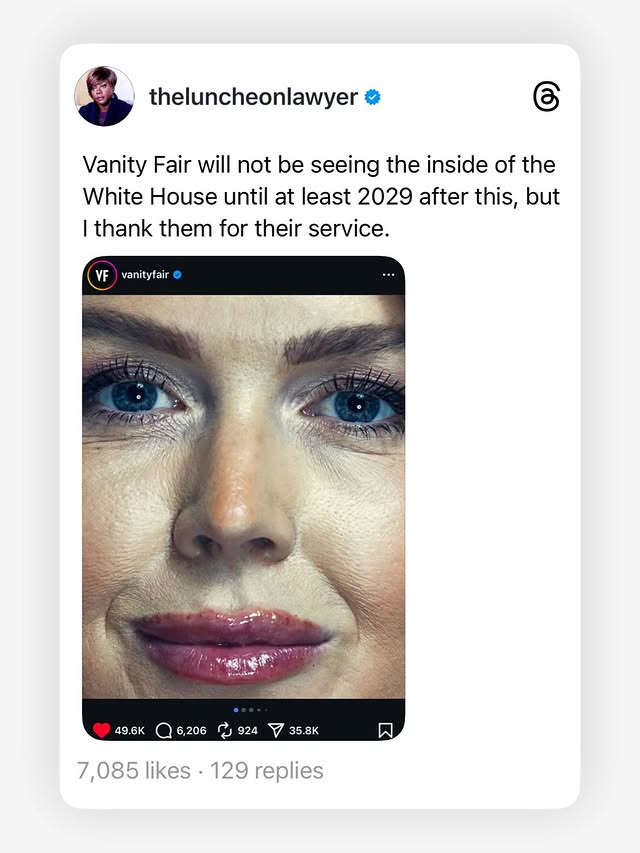 Instagram post by @designmom for Vanity Fair. Caption reads: Go see the @vanityfair photos on their IG page —....