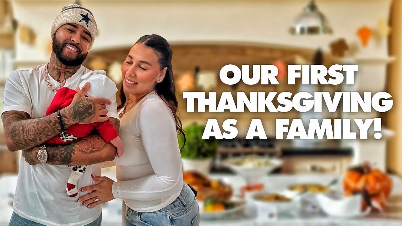 YouTube post by @itsthecooks for Ruggable. Caption reads: FIRST THANKSGIVING AS A FAMILY! | Married + First....