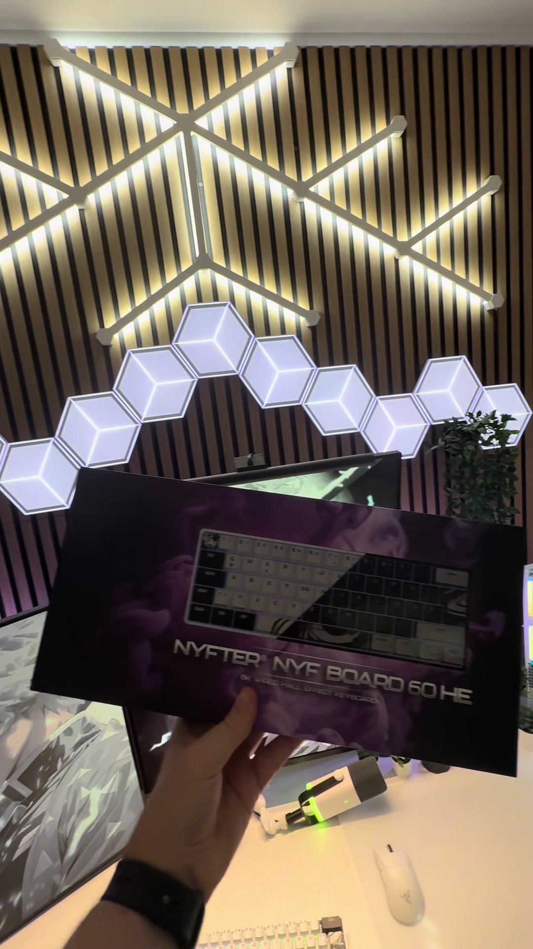 TikTok post by @chriis_tech for nyfter. Caption reads: new keyboard from @Nyfter 8K HZ SOCD #nyfter #fyp....