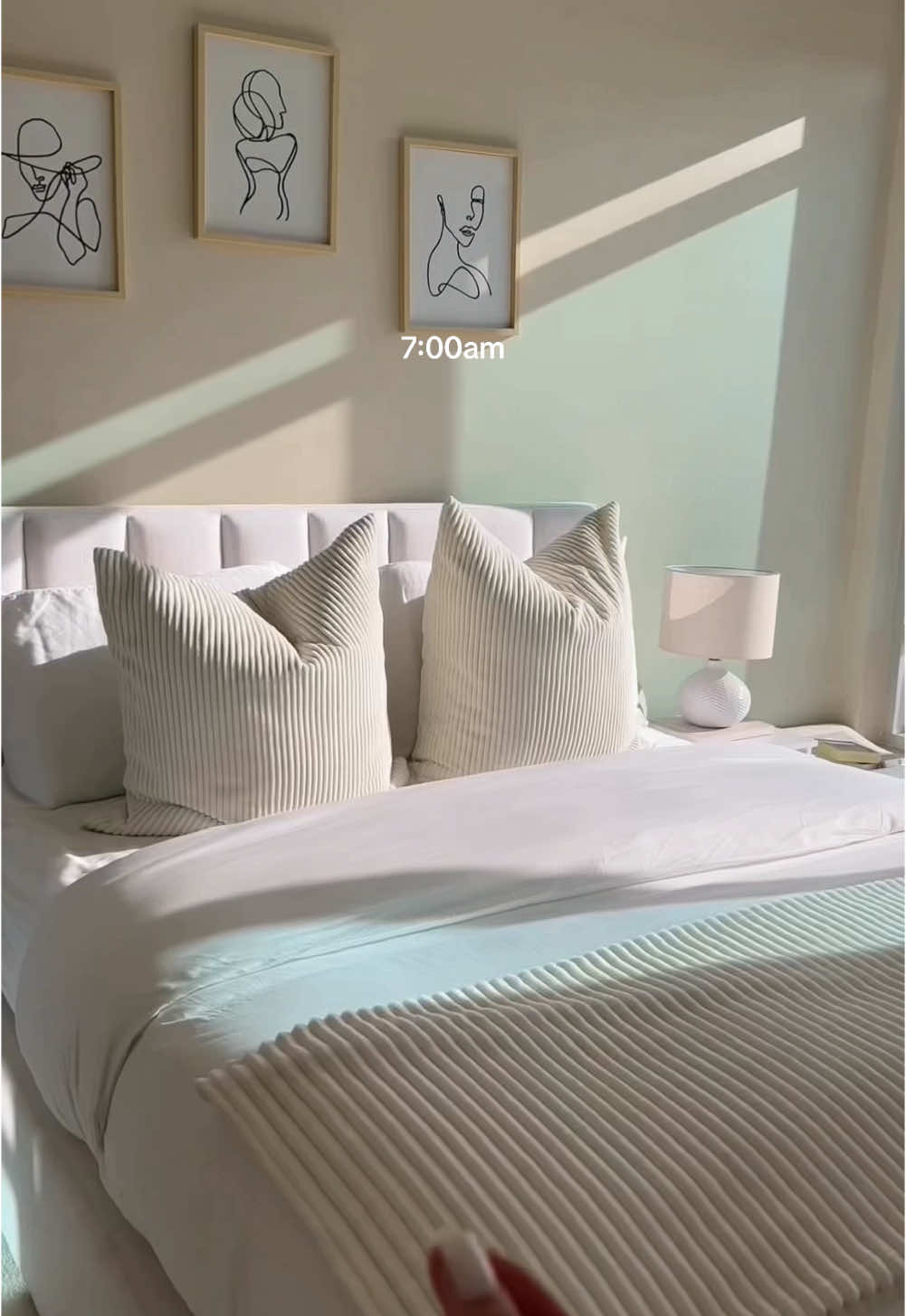 TikTok post by @lilityousefian for Arrae. Caption reads: Pilates morning routine with time stamps 🤍✨ #fyp....