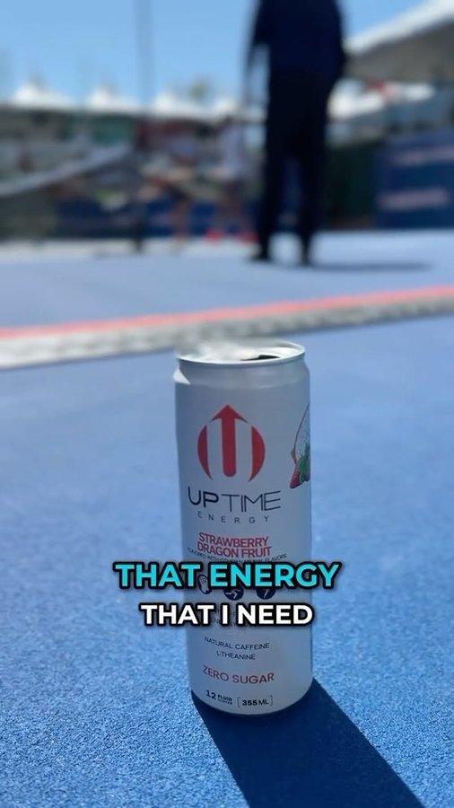 Instagram post by @zanenavratilpickleball for UPTIME Energy. Caption reads: Your Uptime is NOW 🤝 @uptimeenergy ⁠ Links in....