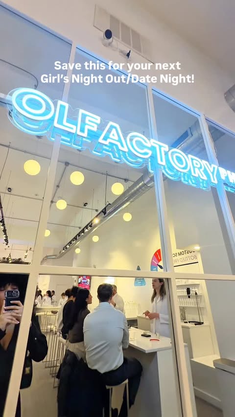 Instagram post by @anje.liah for Olfactory NYC. Caption reads: [...] girls night or date night plans ✨ Olfactory....
