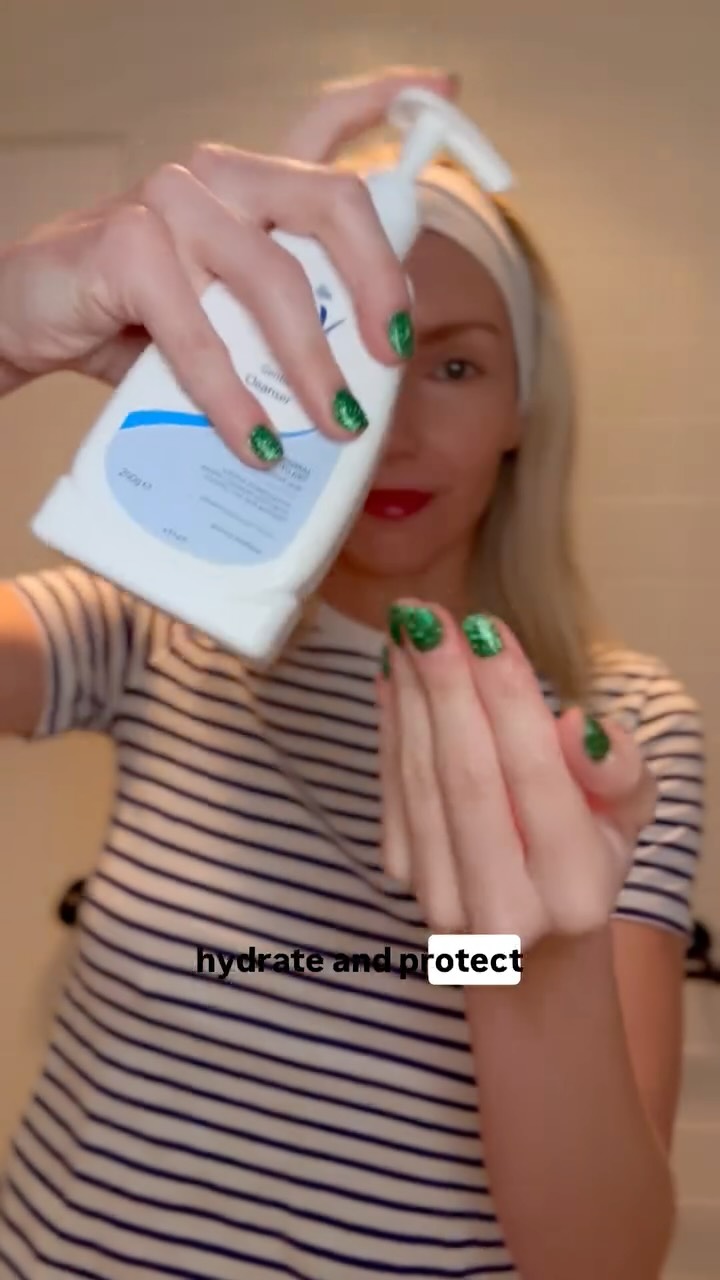 Instagram post by @kelly_mccarren for QV Skincare. Caption reads: @qvskincare is a brand I’ve recommended for years....