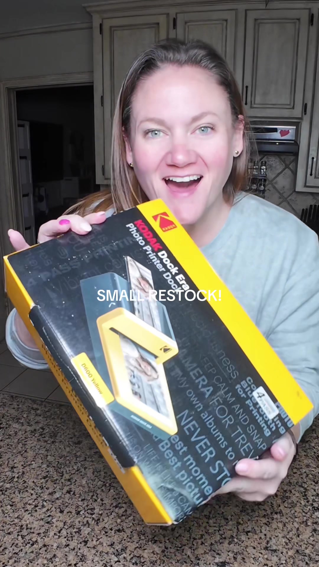 TikTok post by @samantha8535 for Kodak Photo Printer. Caption reads: [...] #momsoftiktok @Kodak Photo Printer.