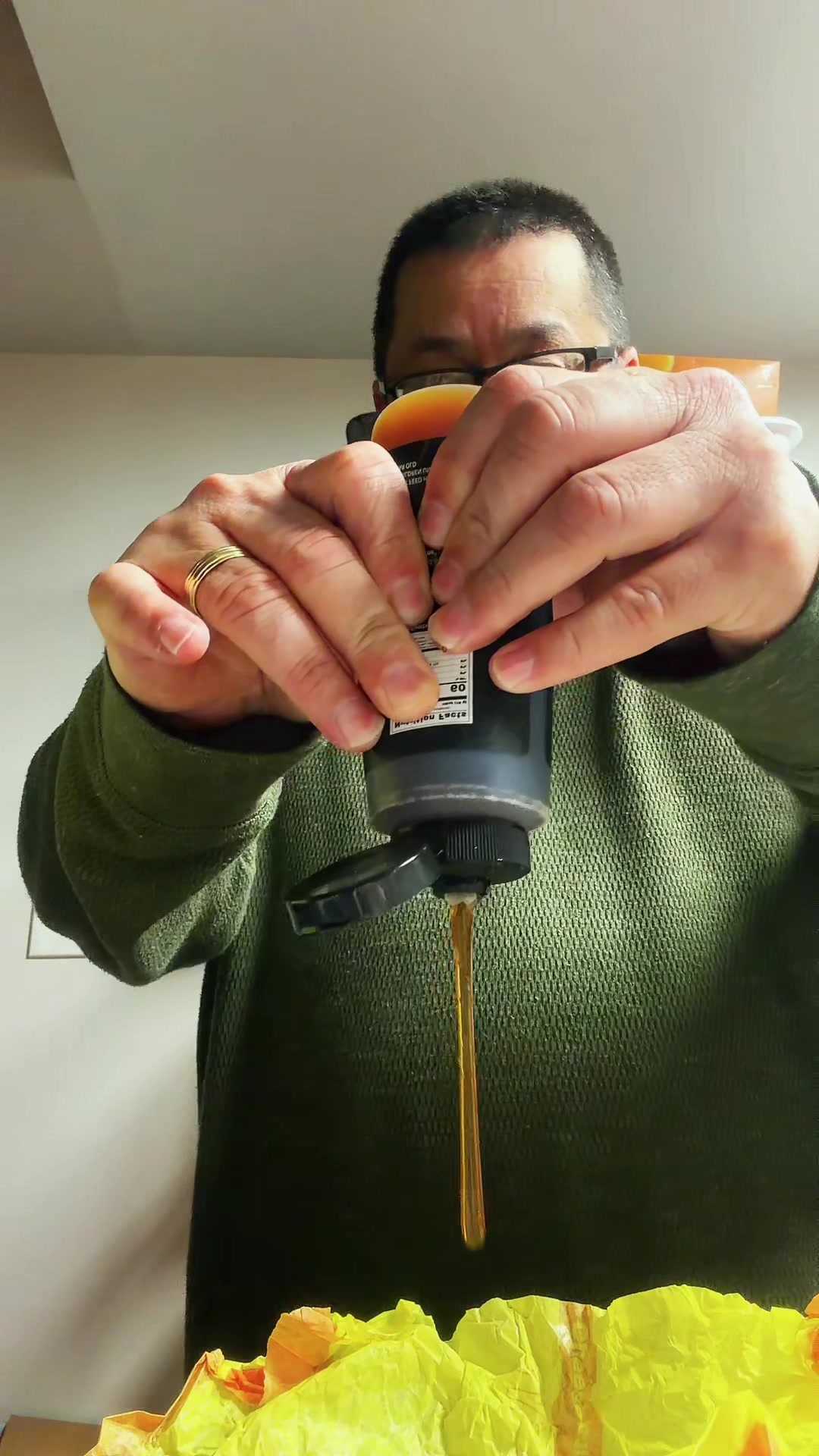 TikTok post by @gangsta_gramps for Elijah's Xtreme. Caption reads: @Elijah’s Xtreme Hot Sauce #fastfood #cooking....