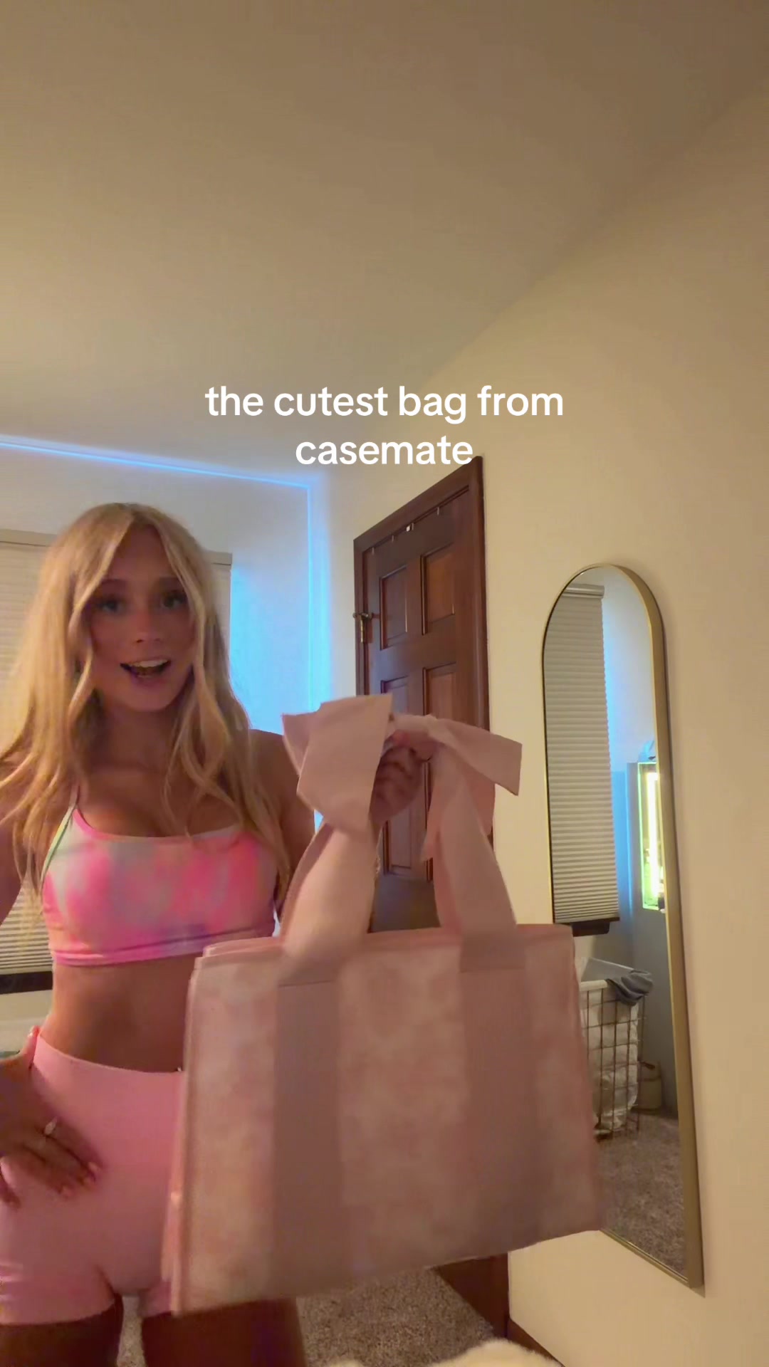 TikTok post by @audreysysecrett for Case-Mate. Caption reads: @Case-Mate #rush #bag #fyp #preppy.