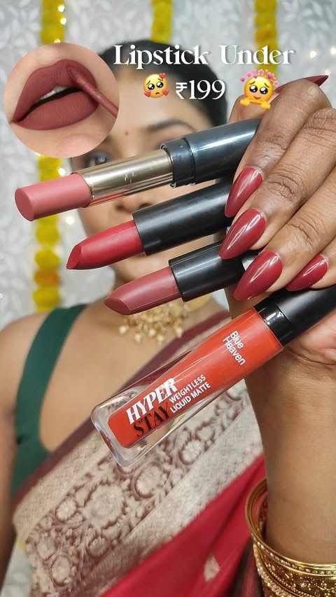 Instagram post by @khusilekha for Blue Heaven Cosmetics. Caption reads: [...] looks bomb on brown skin 🤎✨....