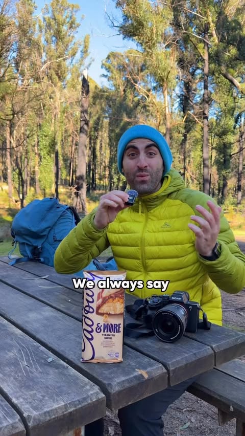 Instagram post by @nathsway for Cadbury. Caption reads: Take a break with Cadbury&MORE 🏕️🍃 - Someone I....
