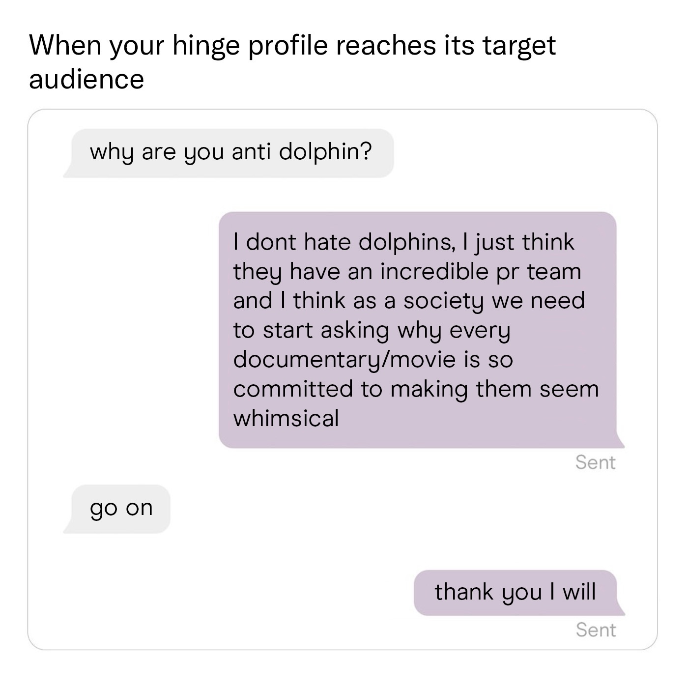 Instagram post by @sarcasm_only for Hinge. Caption reads: Might be onto something @hinge #hingepartner....