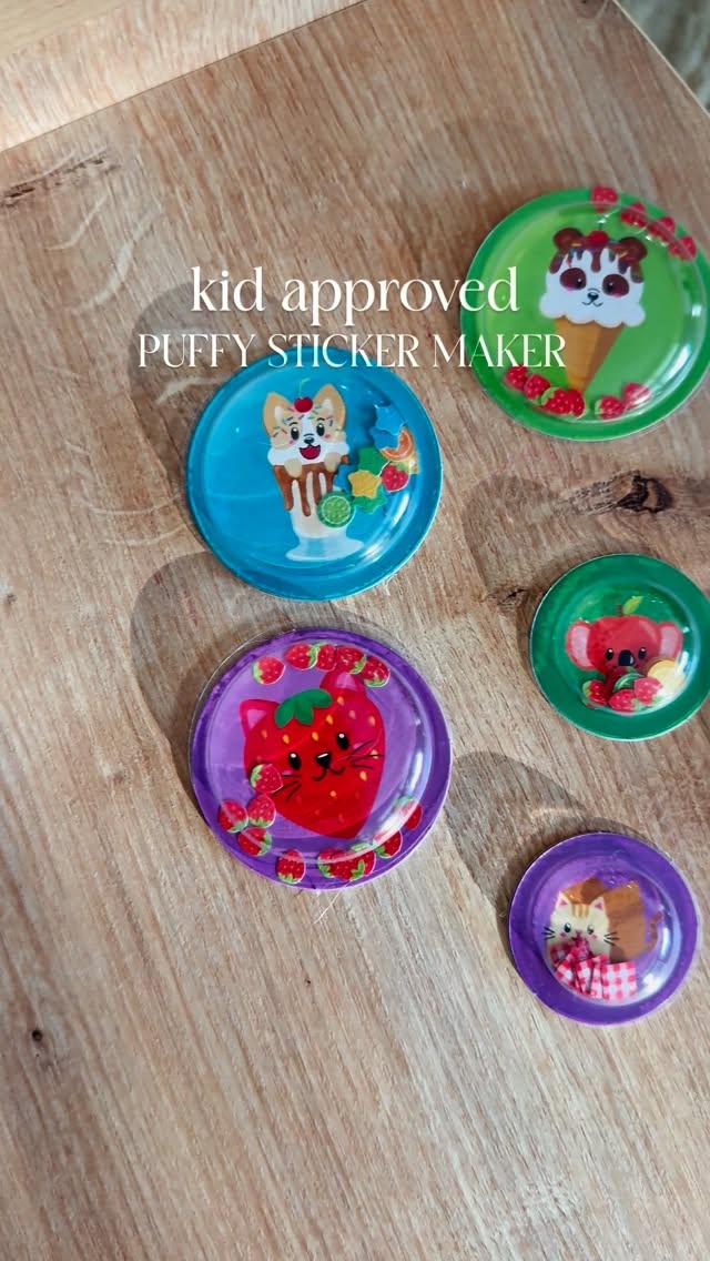 Instagram post by @simplysavingsdeals for Educational Insights. Caption reads: ✨ Press → POP → Sticker! Your kids can make their....