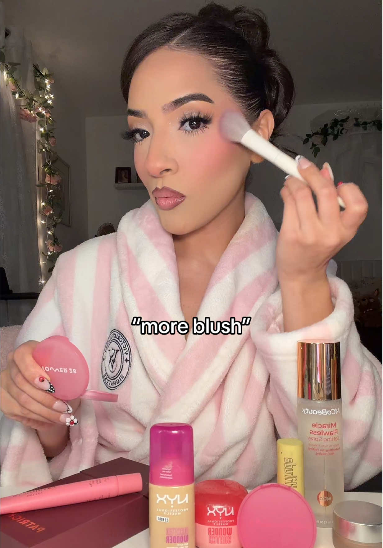 TikTok post by @glambby_ for Tower 28 Beauty. Caption reads: always more blush!☺️💕💞💓 @Tower 28 Beauty....