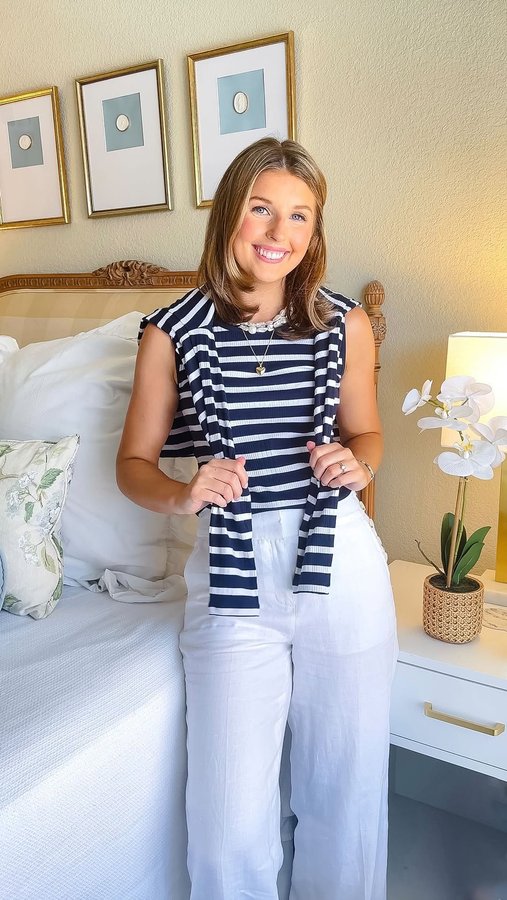 Instagram post by an influencer for Talbots. Caption reads: [...] Workwear Staples On Sale From....