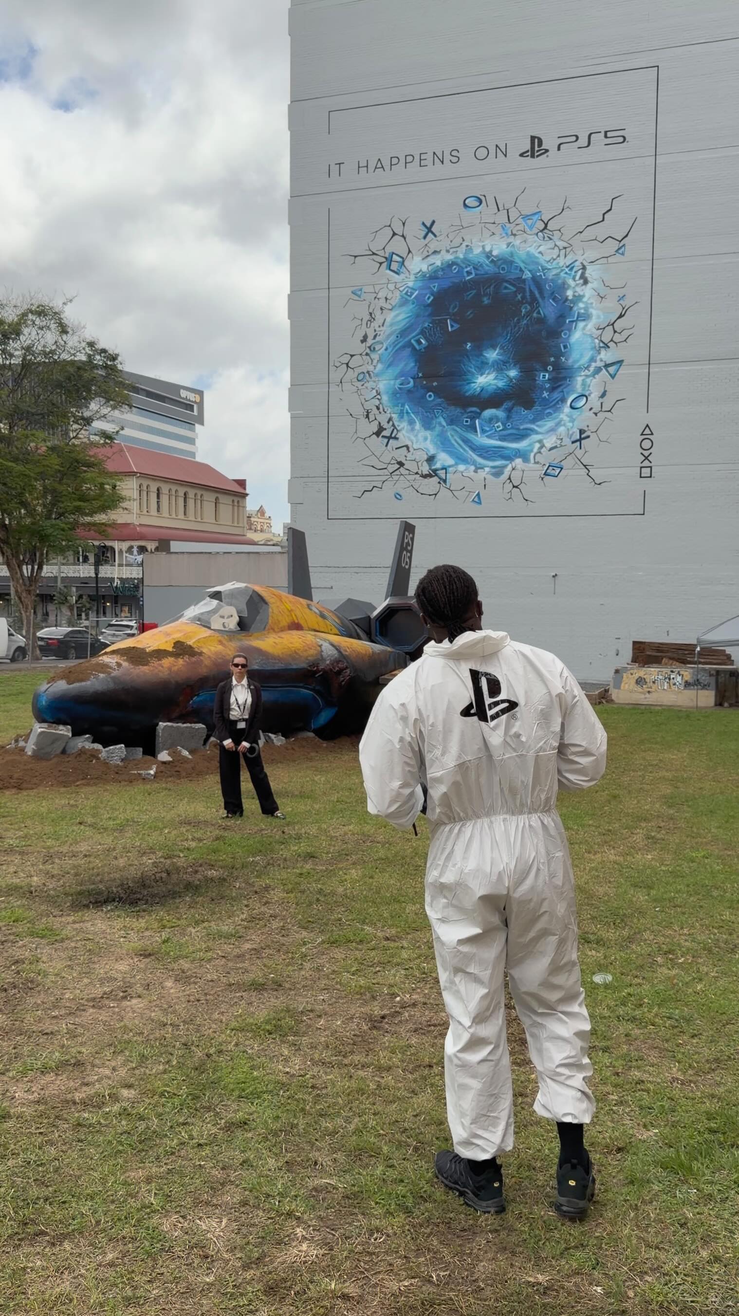 Instagram post by @shannongrixti for PlayStation. Caption reads: A massive PlayStation spaceship has landed in....