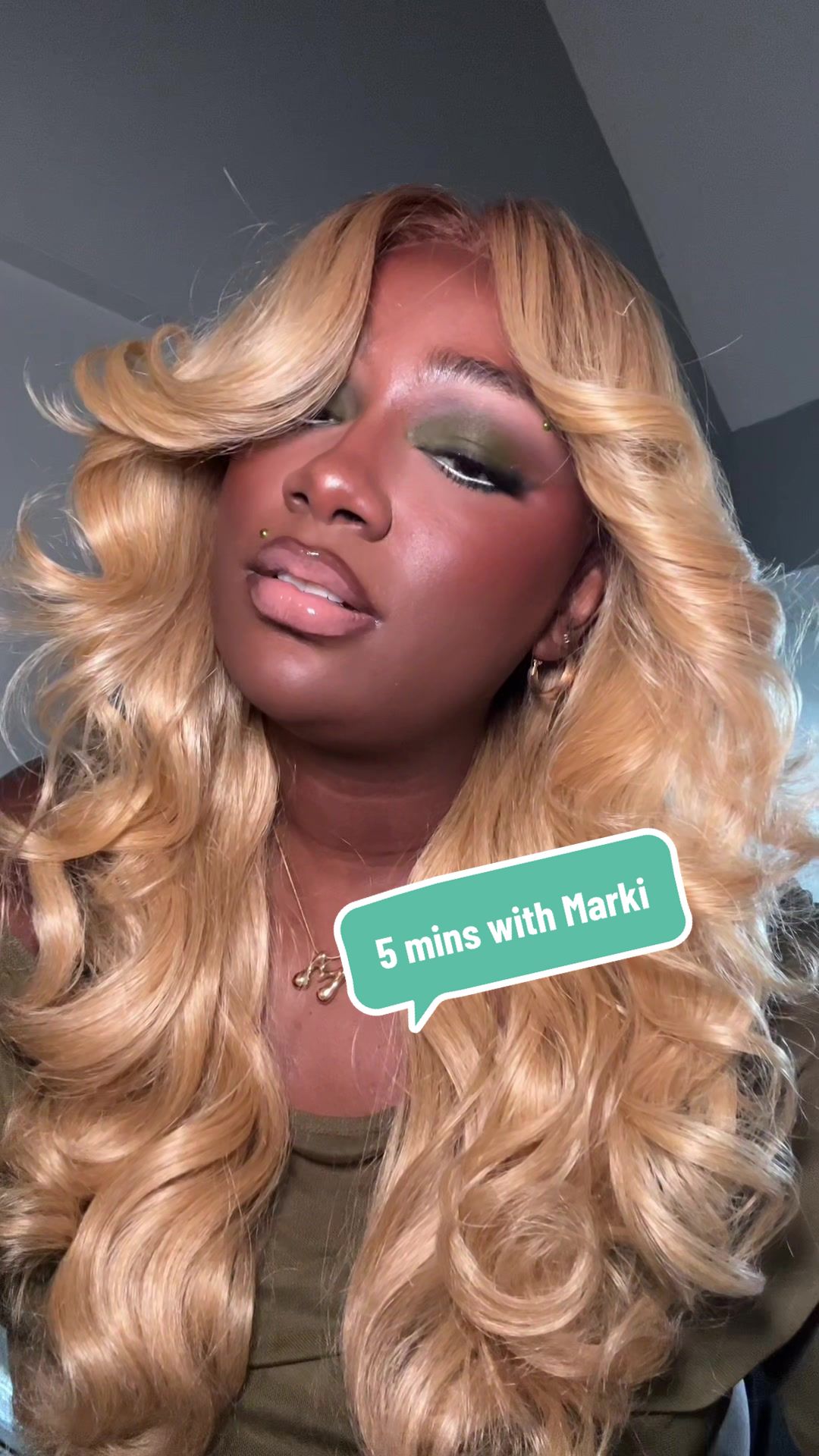 TikTok post by @markimayhemm for Eadem. Caption reads: [...] my quick videos 💚 @Sensationnel_hair @EADEM....