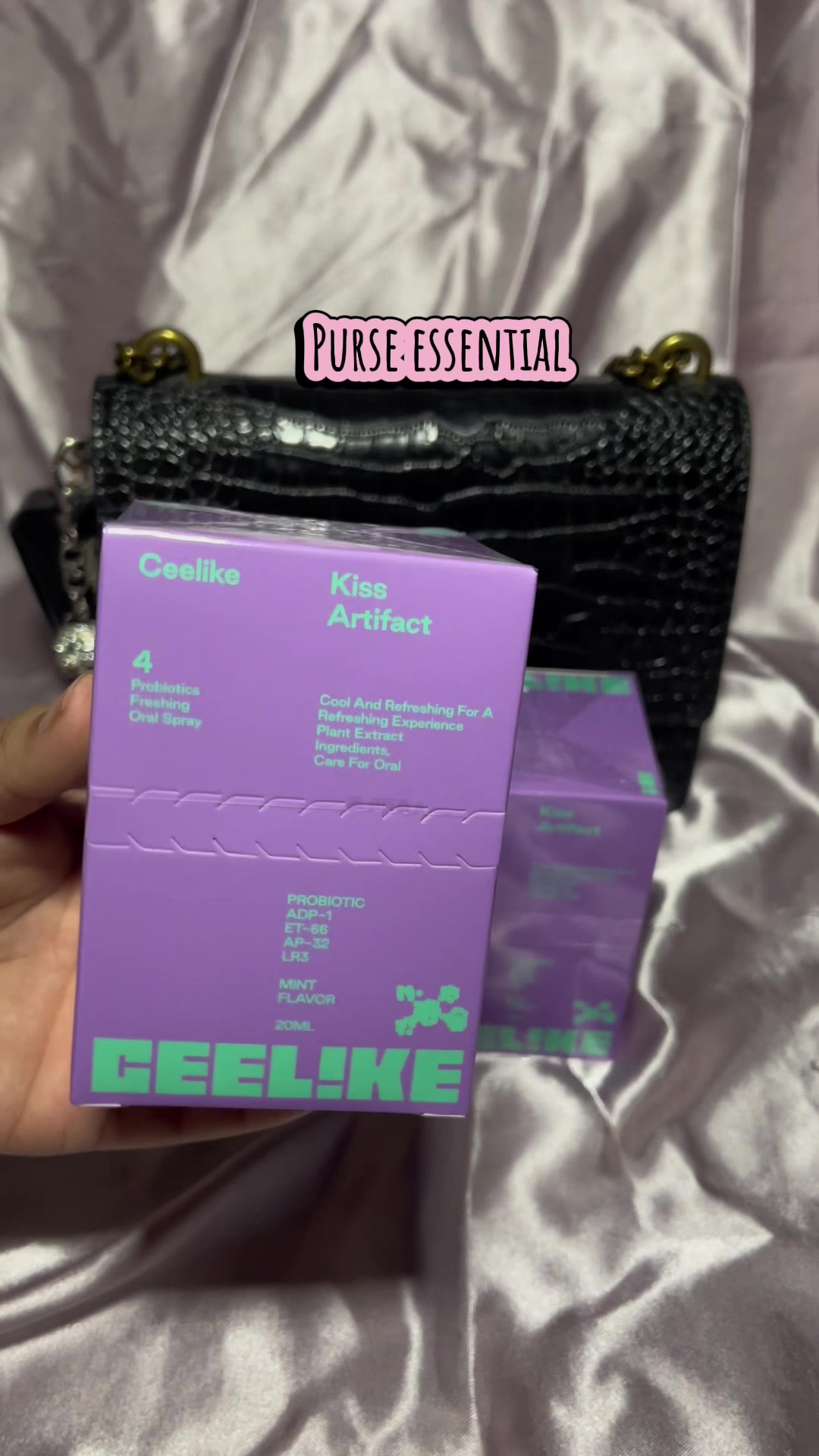 TikTok post by @jacckiee.g for Ceelike. Caption reads: Must have in your purse ✨@Ceelike Oral Care....