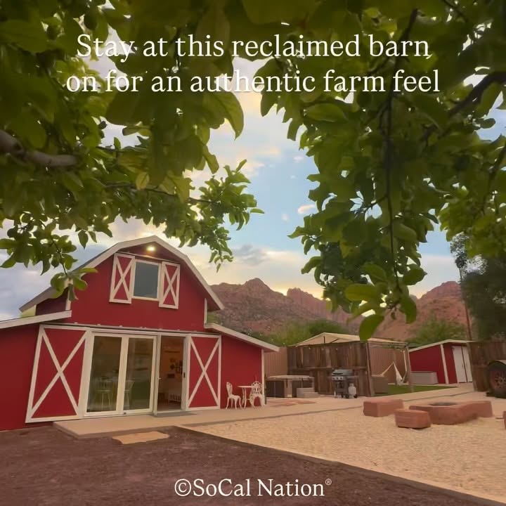 Instagram post by @socalnation for Visit Utah. Caption reads: Utah Farm Stay, just 35 mins away from Zion....