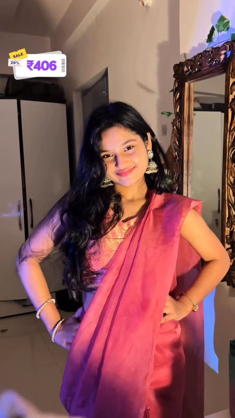 Instagram post by @simraannnn___ for Shopsy. Caption reads: [...] sarees for wedding guests, blouse, saree....