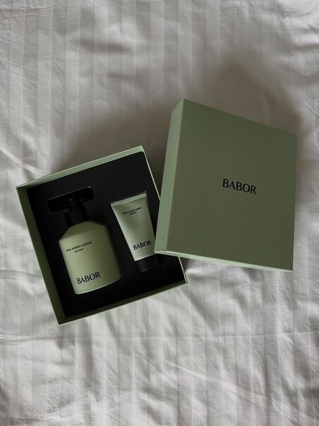 Instagram post by @ksushakhimiy for Babor. Caption reads: Body care routine @baborofficial 

* Werbung....