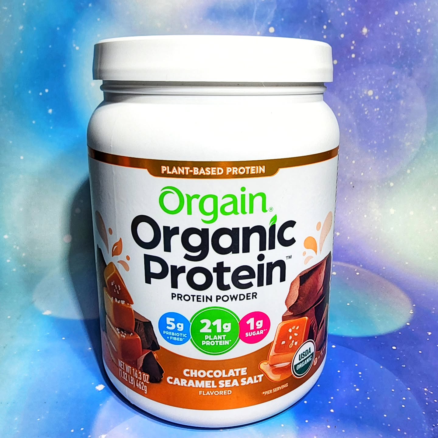 Instagram post by @alena07112 for Orgain. Caption reads: Do you drink protein shakes? Have you tried....