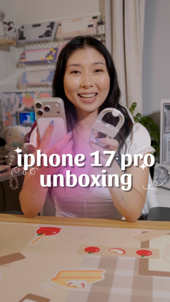 Instagram post by @peachietech for Dbrand. Caption reads: [...] the @apple iphone 17 pro! sponsored by....