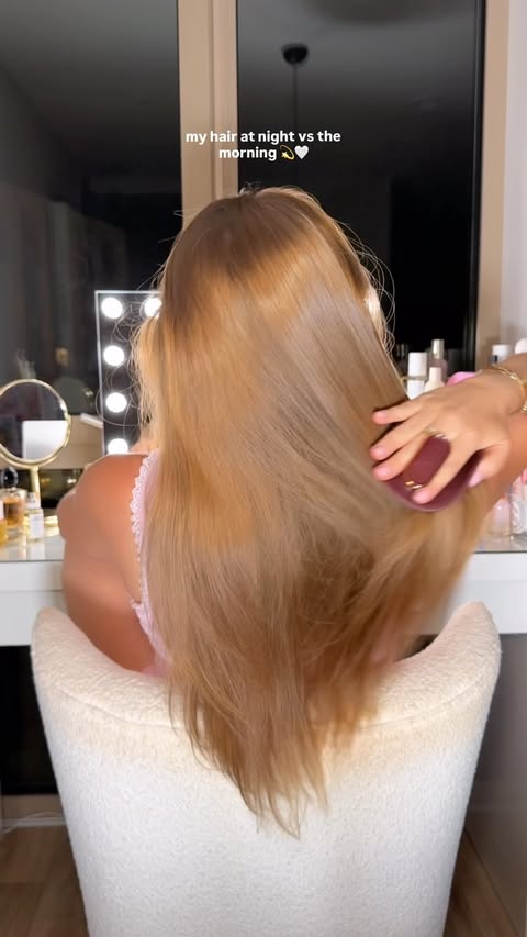 Instagram post by @byemmaleah for Living Proof. Caption reads: [...] elixir ultime hair oil* @livingproofuk....