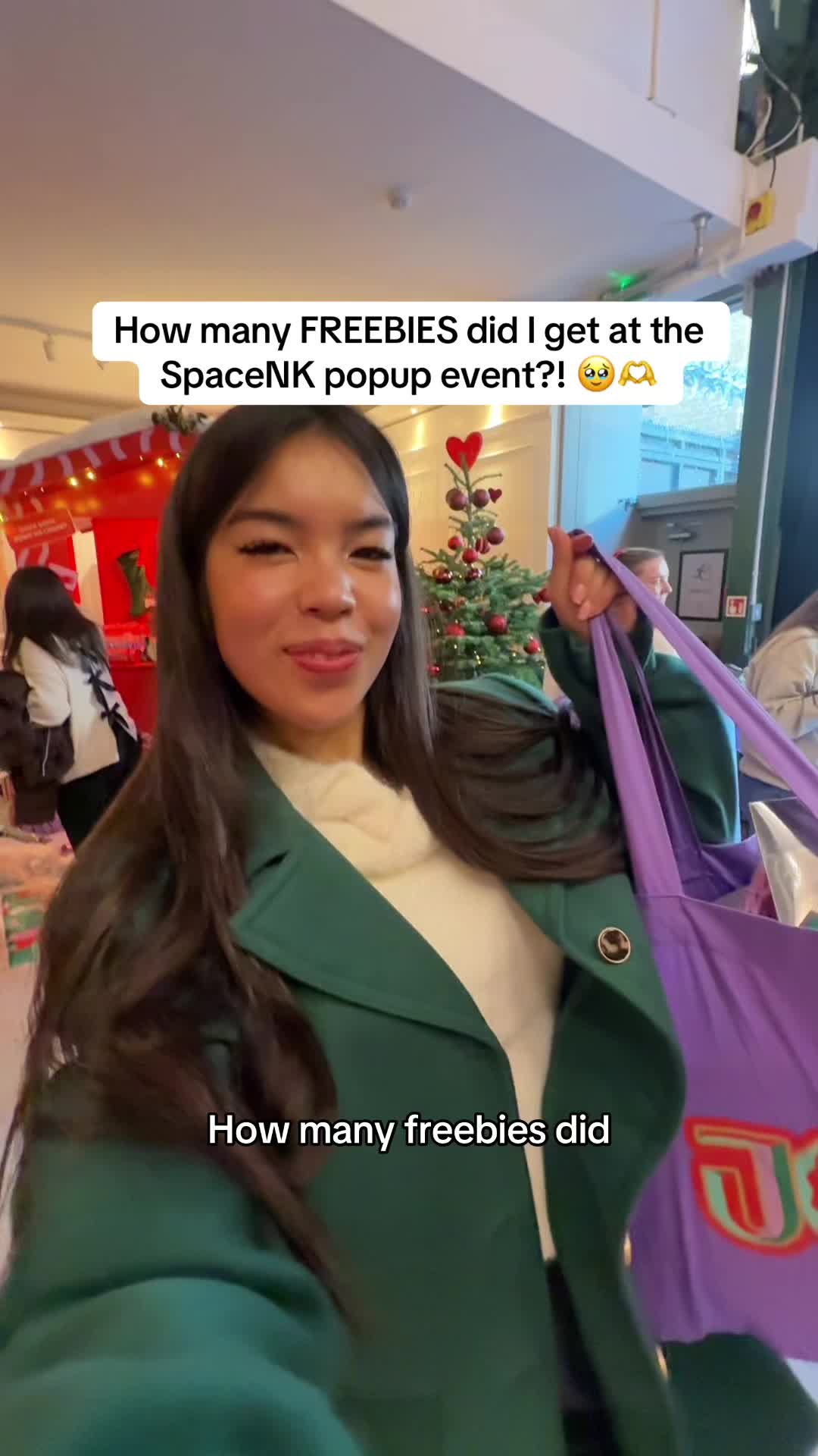 TikTok post by @angelina.pj for Space NK. Caption reads: THIS WAS BEYOND CRAZYYY!! THANK U GUYS AND @SPACE....