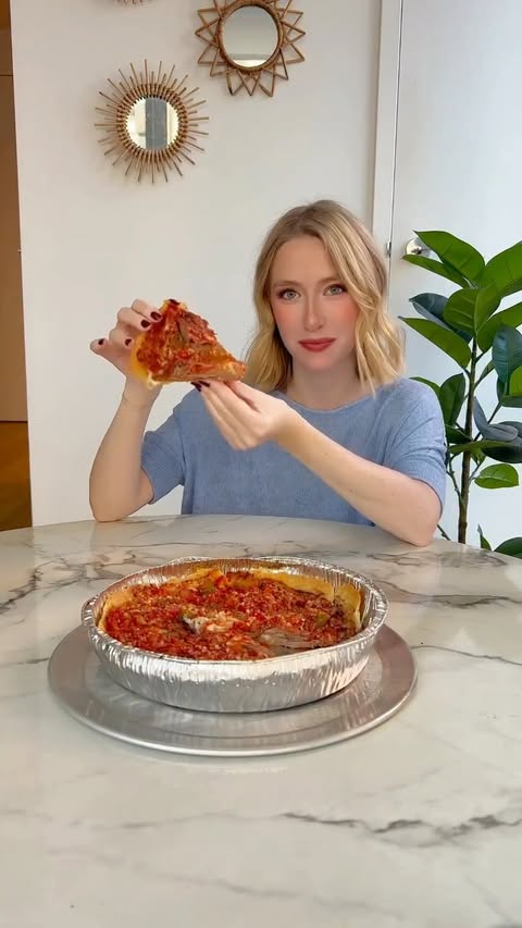 Instagram post by @tastesofchicago for Lou Malnati's. Caption reads: [...] shipping, I can enjoy my favorite....