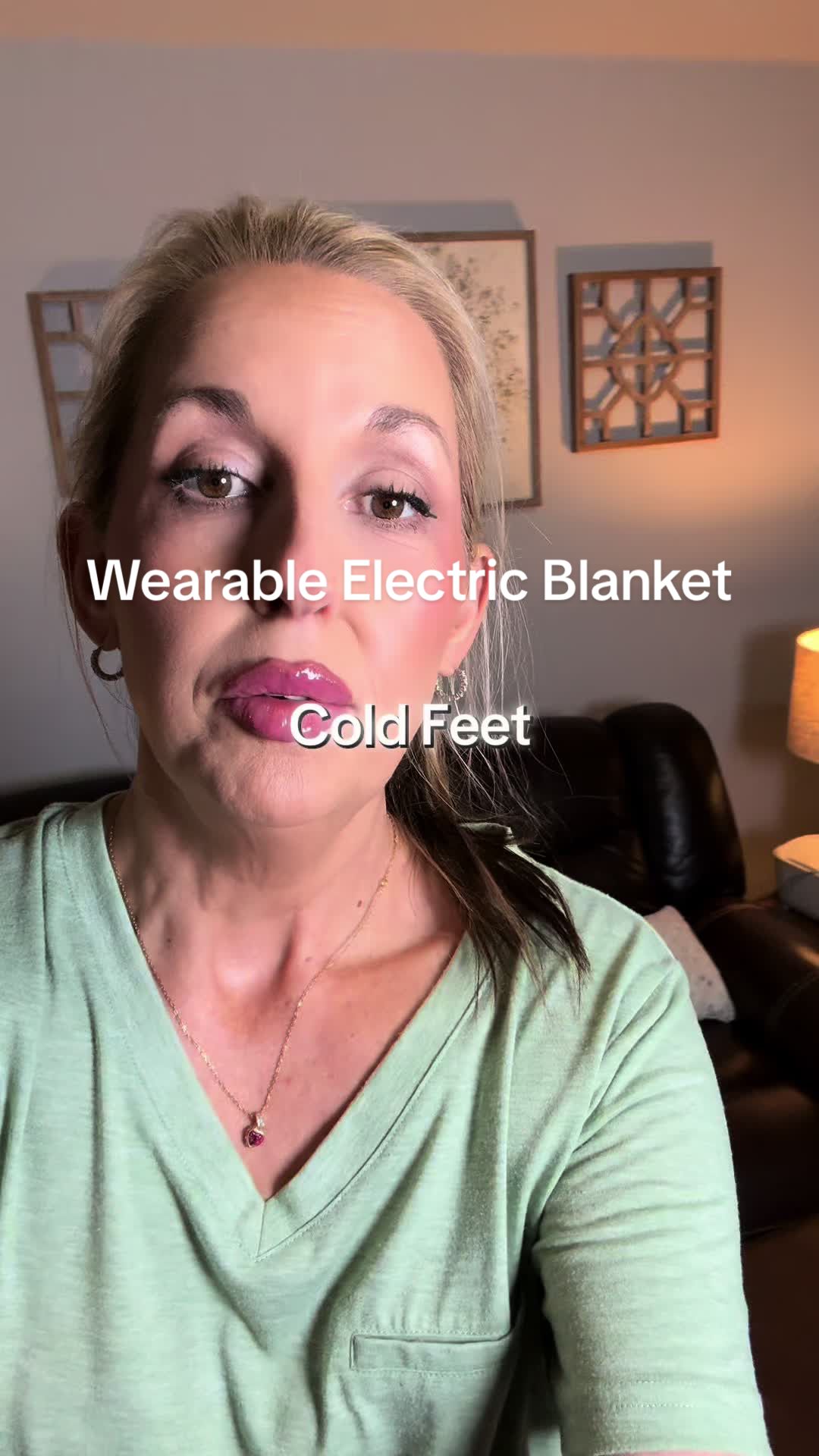 TikTok post by @spill_it_mom for Bedsure Home. Caption reads: This wearable electric blanket is next level with....