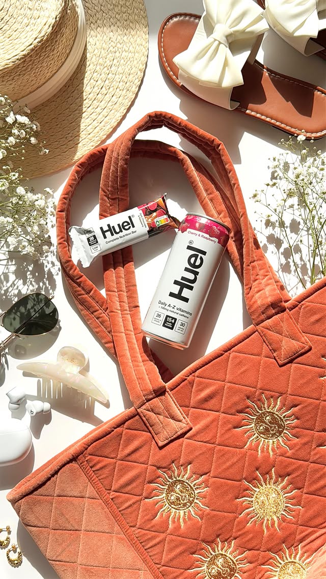 Instagram post by @cinmi.does.makeup for Huel. Caption reads: [...] actually worth packing. These Huel gems are....