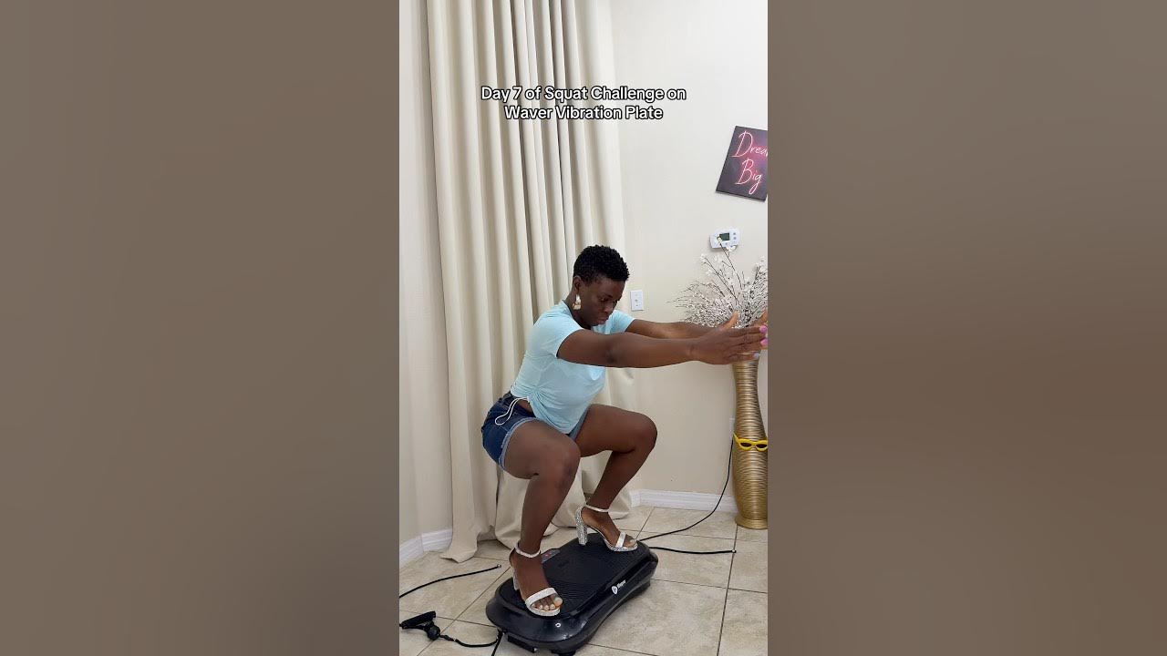 YouTube post by @momandtee for Lifepro Fitness. Caption reads: Ever Squat on Heels? Day 7 of Squat Challenge on....