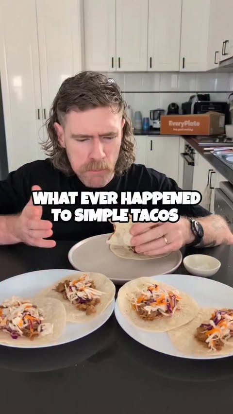 Instagram post by @issac_eatsalot for EveryPlate. Caption reads: [...] tacos? Just give me a simple @everyplate.au....