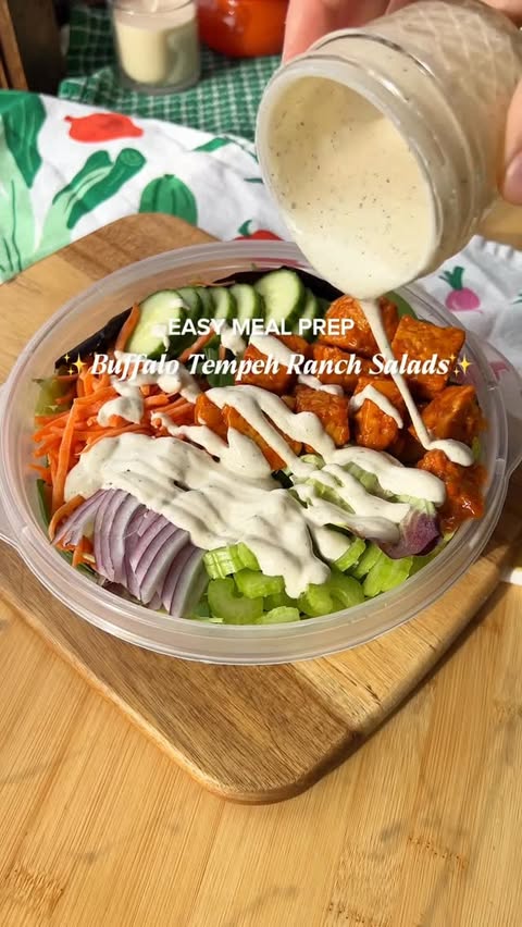 Instagram post by @theveganpigeon for organicgirl. Caption reads: Another meal prep with @organicgirl greens....