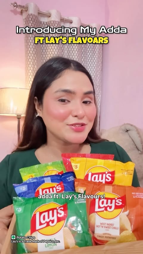 Instagram post by @sanamyasmin_02 for Lay's. Caption reads: [...] Which member are you? 🥔👇....