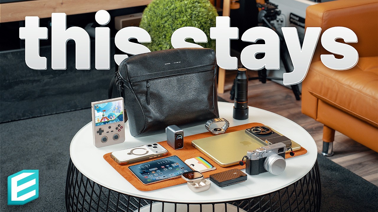 YouTube post by @ThisIsE for Paperlike. Caption reads: What’s in My Tech Bag - Summer EDC 2026.