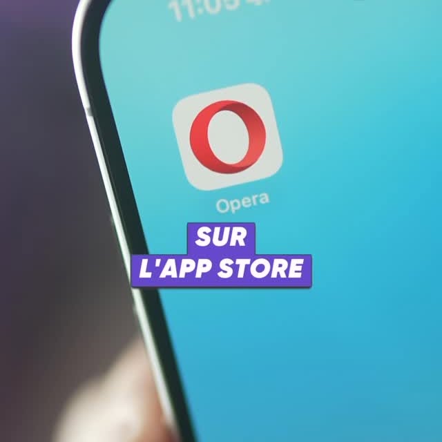 Instagram post by @remiloufr for Opera. Caption reads: Tu utilises MAL ton iPhone : installe OPERA 📲....
