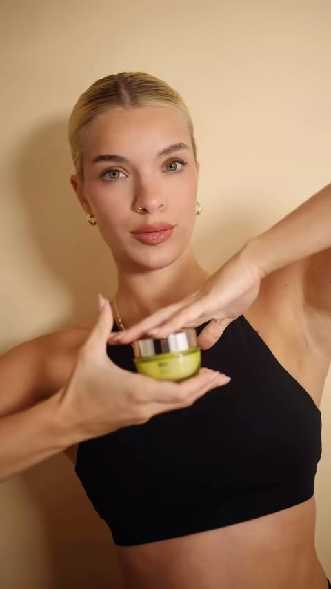 Instagram post by @evavihtelic for BIOTHERM. Caption reads: new electrolyte @biotherm cream for a plump and....