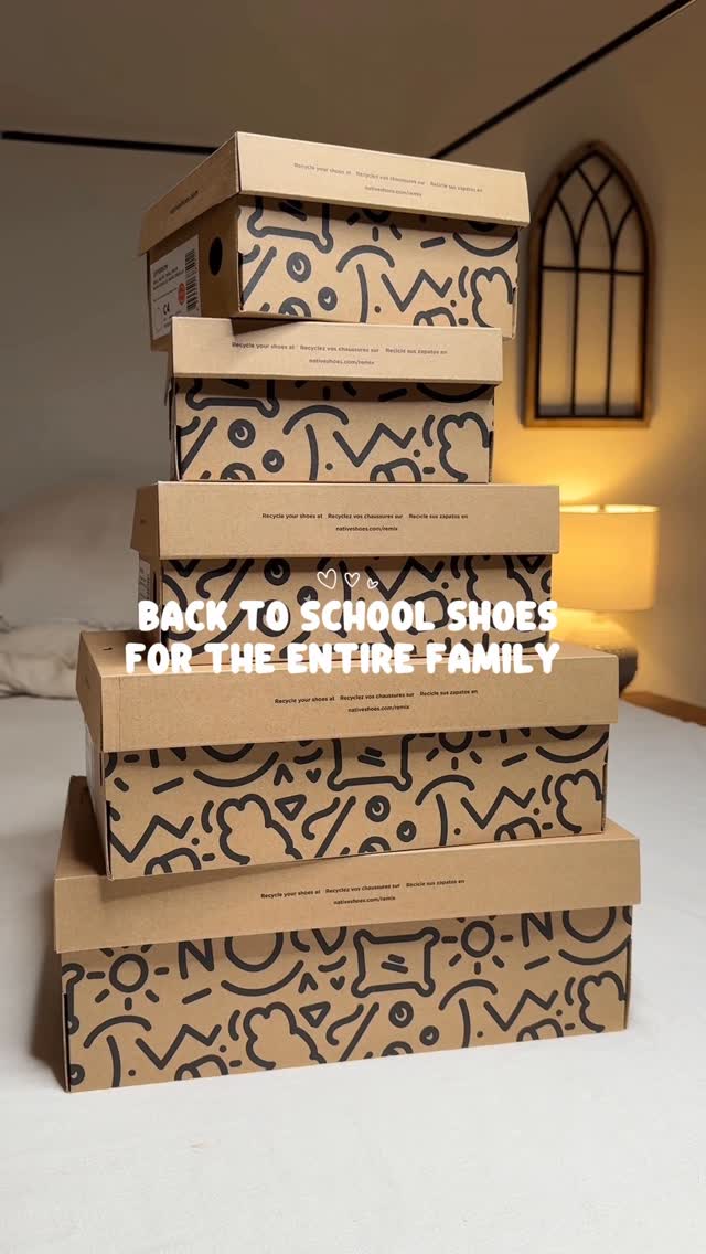 Instagram post by @sheridencarter for Native Shoes. Caption reads: #ad We have hit the ground running back to school!....