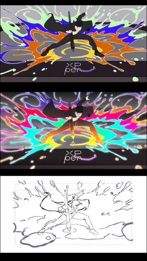Instagram post by @danielcuervoanimation for XPPen. Caption reads: [...] happy to share an unboxing video for @xppen....