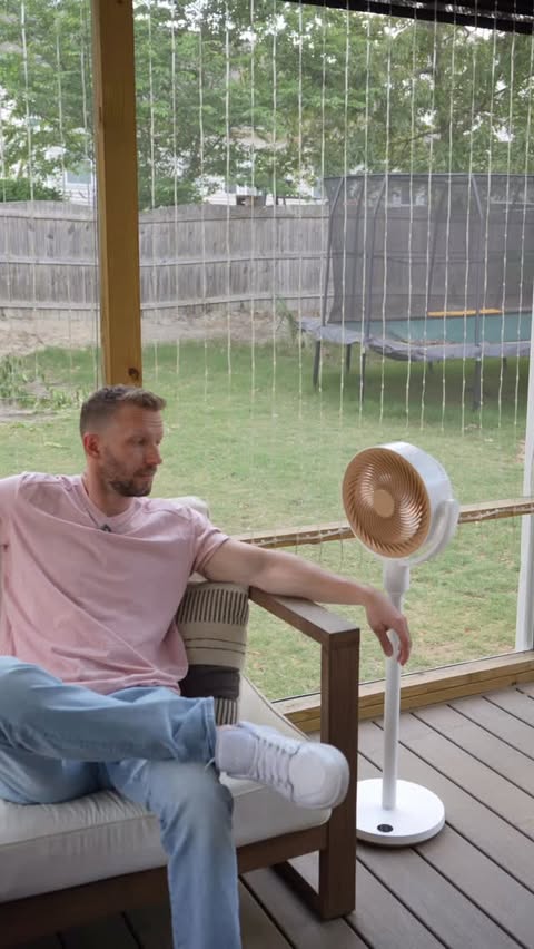 Instagram post by @shanecreates for SwitchBot. Caption reads: This SwitchBot fan is portable, rechargeable,....