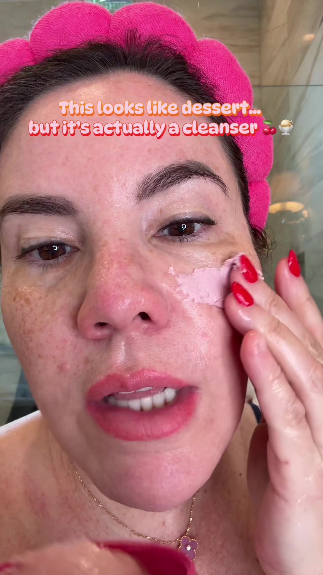 TikTok post by @samsomewhere13 for Knemo Beauty. Caption reads: The KNEMO SweetClean Gelato Cleanser might be the....