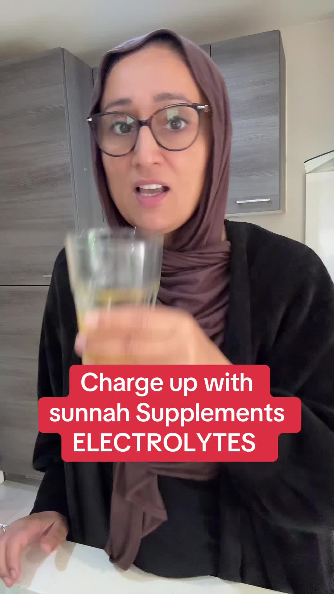 TikTok post by @sairahayati for Sunna Supplements. Caption reads: @Sunna Supplements #ramadan #drink #hydrate....